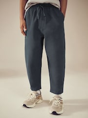 Charcoal Grey Textured Woven Pull On 100% Cotton Trousers (3-16yrs) - Image 1 of 9