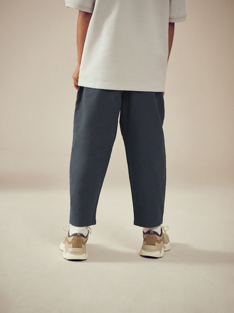 Charcoal Grey Textured Woven Pull On 100% Cotton Trousers (3-16yrs) - Image 2 of 5 Charcoal Grey Textured Woven Pull On 100% Cotton Trousers (3-16yrs) - Image 2 of 5