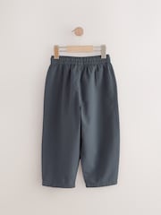 Charcoal Grey Textured Woven Pull On 100% Cotton Trousers (3-16yrs) - Image 7 of 9