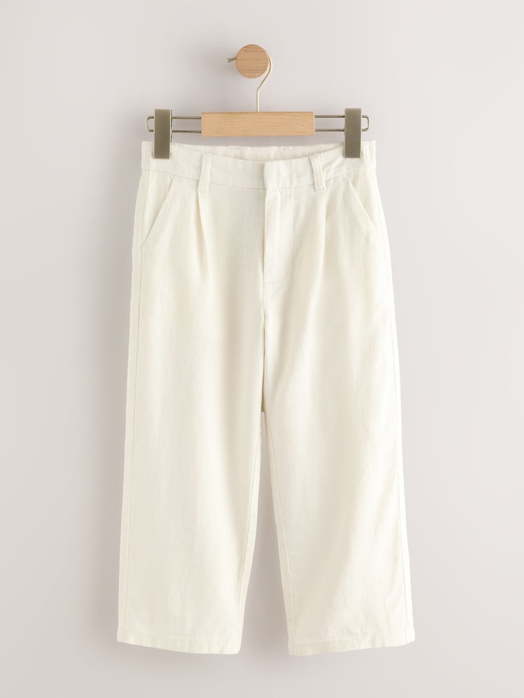 Ecru Linen Smart Trousers (3-16yrs) - Image 1 of 5