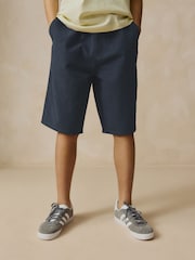 Grey 100% Cotton Textured Woven Pull On Shorts (3-16yrs) - Image 2 of 8