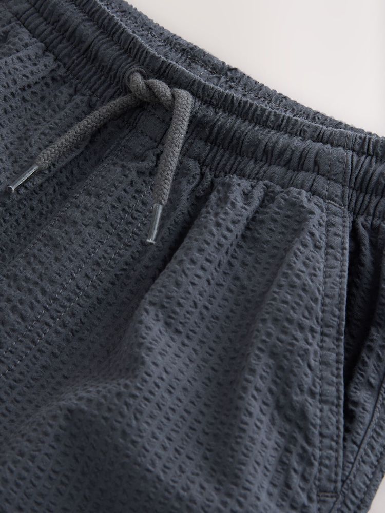Grey 100% Cotton Textured Woven Pull On Shorts (3-16yrs) - Image 8 of 8