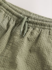 Khaki Green 100% Cotton Textured Woven Pull On Shorts (3-16yrs) - Image 9 of 9