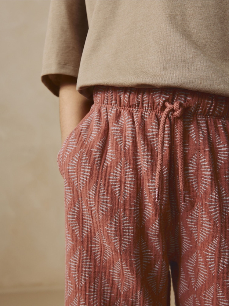 Rust Brown Abstract Textured Pull-On Shorts (3-16yrs) - Image 2 of 7