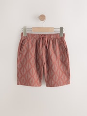 Rust Brown Abstract Textured Pull-On Shorts (3-16yrs) - Image 4 of 7