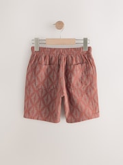 Rust Brown Abstract Textured Pull-On Shorts (3-16yrs) - Image 5 of 7