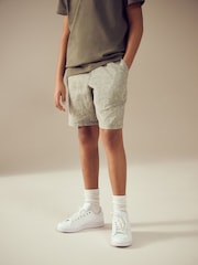 Khaki Green Stripe Single Linen Blend Pull-On Shorts (3-16yrs) - Image 2 of 8