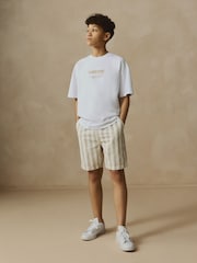 Neutral Stripe Textured Pull-On Shorts (3-16yrs) - Image 2 of 11