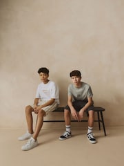 Neutral Stripe Textured Pull-On Shorts (3-16yrs) - Image 5 of 11