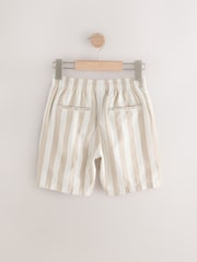 Neutral Stripe Textured Pull-On Shorts (3-16yrs) - Image 8 of 11