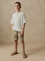 Neutral Palm Trees Textured Pull-On Shorts (3-16yrs) - Image 2 of 7