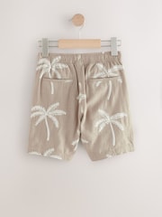 Neutral Palm Trees Textured Pull-On Shorts (3-16yrs) - Image 5 of 7