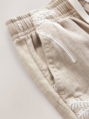 Neutral Palm Trees Textured Pull-On Shorts (3-16yrs) - Image 7 of 7