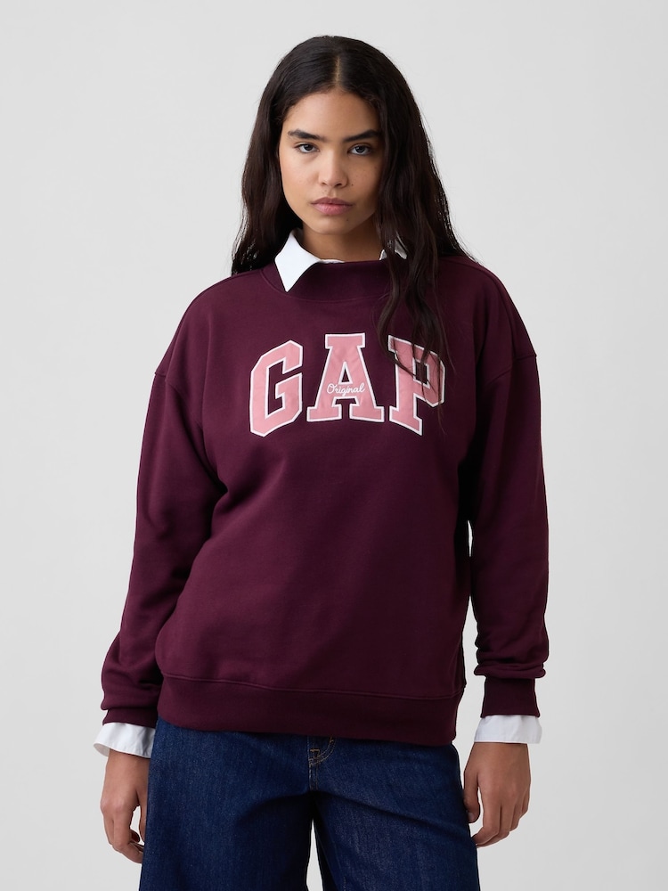 Gap Burgundy Red Oversized Logo Mock Neck Tunic Sweatshirt - Image 1 of 5 Gap Burgundy Red Oversized Logo Mock Neck Tunic Sweatshirt - Image 1 of 5