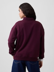 Gap Burgundy Red Oversized Logo Mock Neck Tunic Sweatshirt - Image 2 of 5