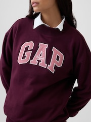 Gap Burgundy Red Oversized Logo Mock Neck Tunic Sweatshirt - Image 4 of 5