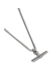 Silver Tone Stainless Tbar Necklace - Image 2 of 2
