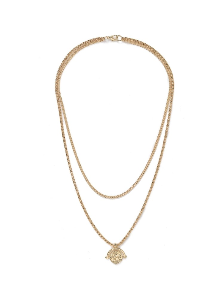 DCK Mens Yellow Gold Tone Premium Engraved Pendant Necklace - Image 1 of 2