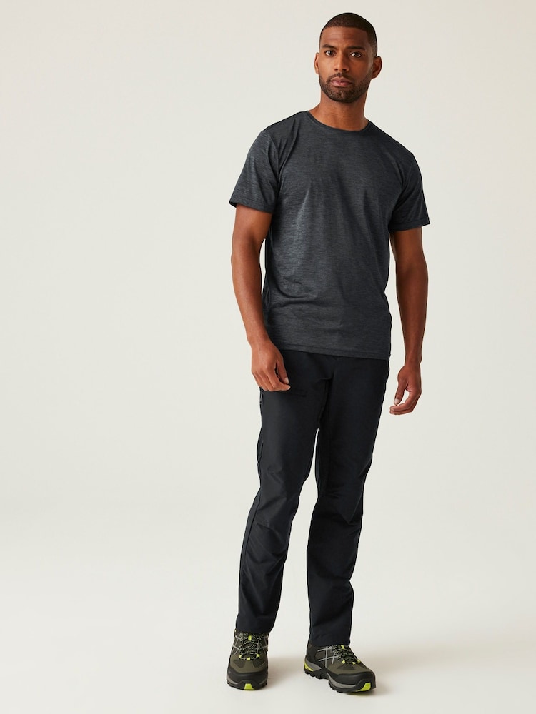 Regatta Black Highton Water Repellent Walking Trousers - Image 3 of 7
