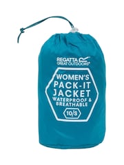 Regatta Blue Womens Waterproof Pack It Jacket III - Image 9 of 9
