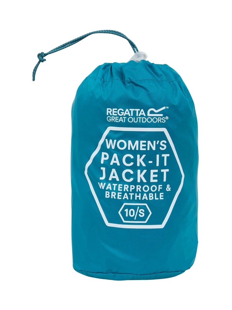 Regatta Blue Womens Waterproof Pack It Jacket III - Image 9 of 9