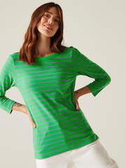 Зеленый - Regatta Womens Bayletta 3/4 Sleeve II T-Shirt - Image 1 of 7