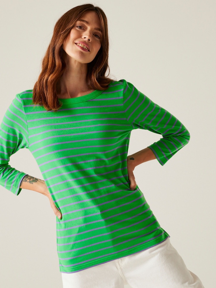Зеленый - Regatta Womens Bayletta 3/4 Sleeve II T-Shirt - Image 1 of 7