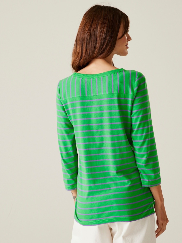 Зеленый - Regatta Womens Bayletta 3/4 Sleeve II T-Shirt - Image 2 of 7
