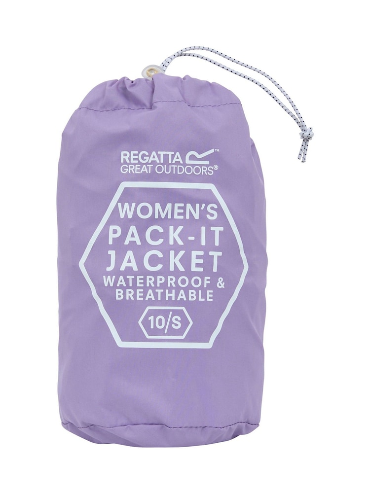 Regatta Purple Womens Waterproof Pack It Jacket III - Image 8 of 8