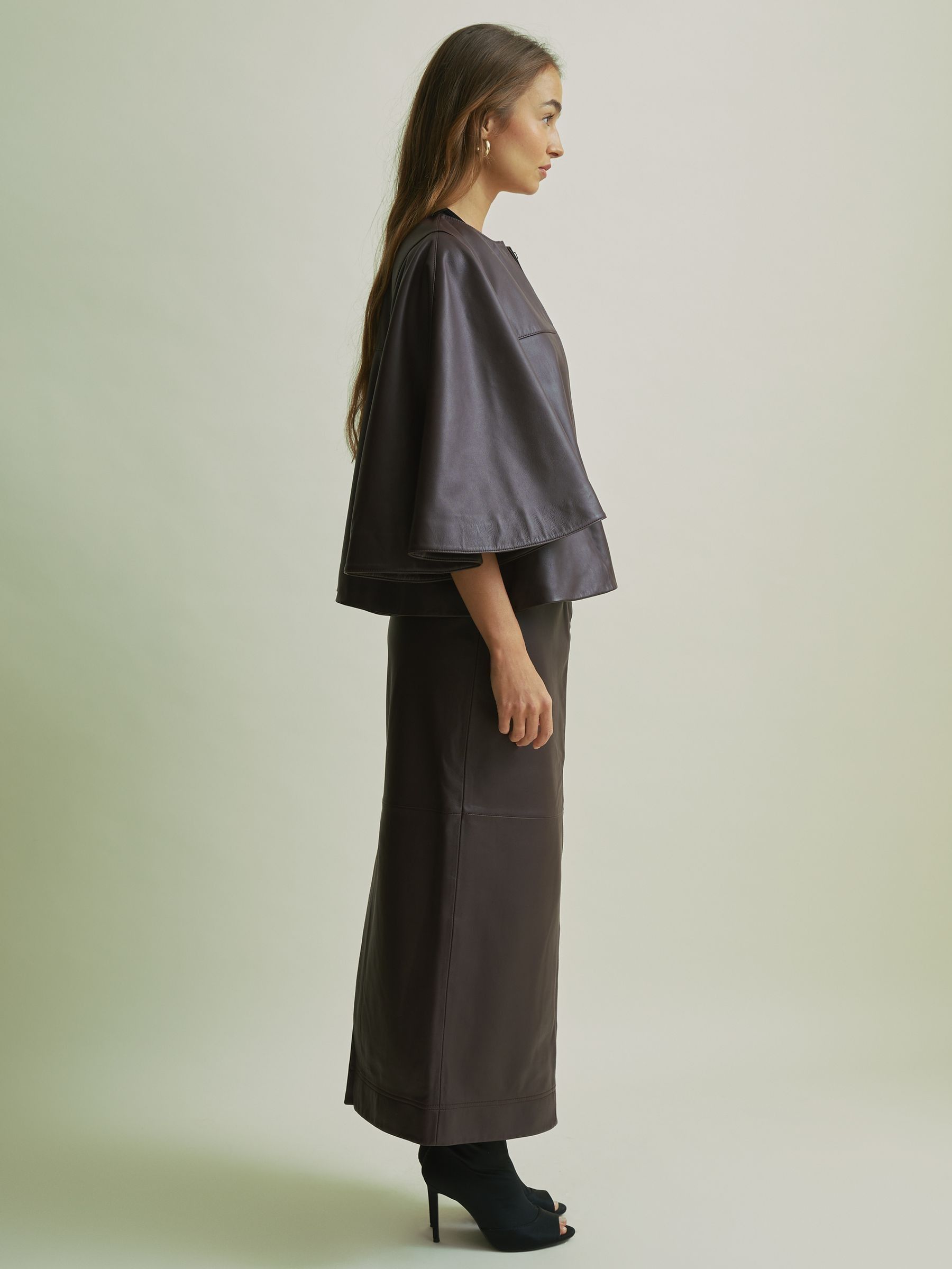 Buy Florere Leather Cape-Sleeve Jacket from Next USA