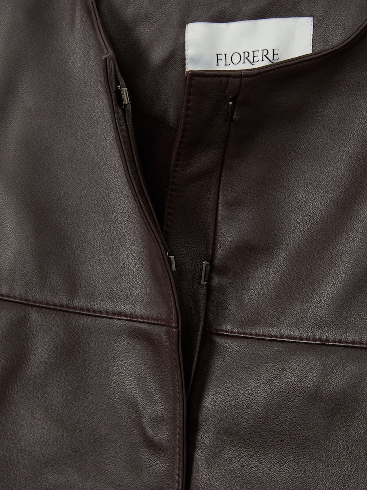 Florere Leather Cape-Sleeve Jacket - Image 7 of 7