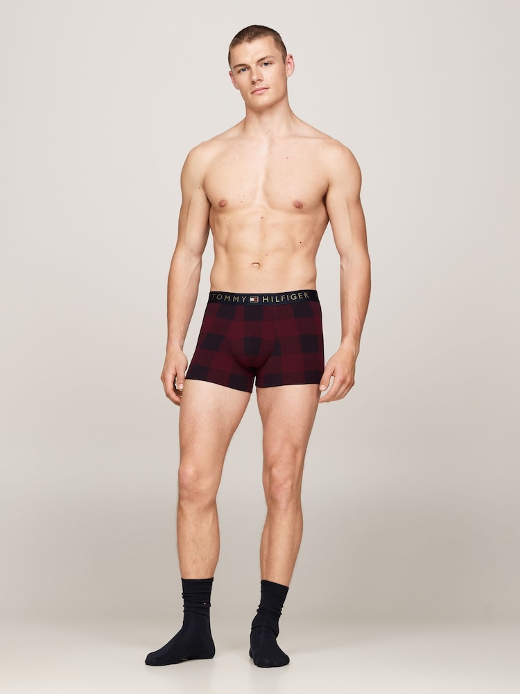 Tommy Hilfiger Red Red Print Boxers With Gold Waistband & Socks - Image 1 of 8