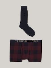Tommy Hilfiger Red Red Print Boxers With Gold Waistband & Socks - Image 7 of 8