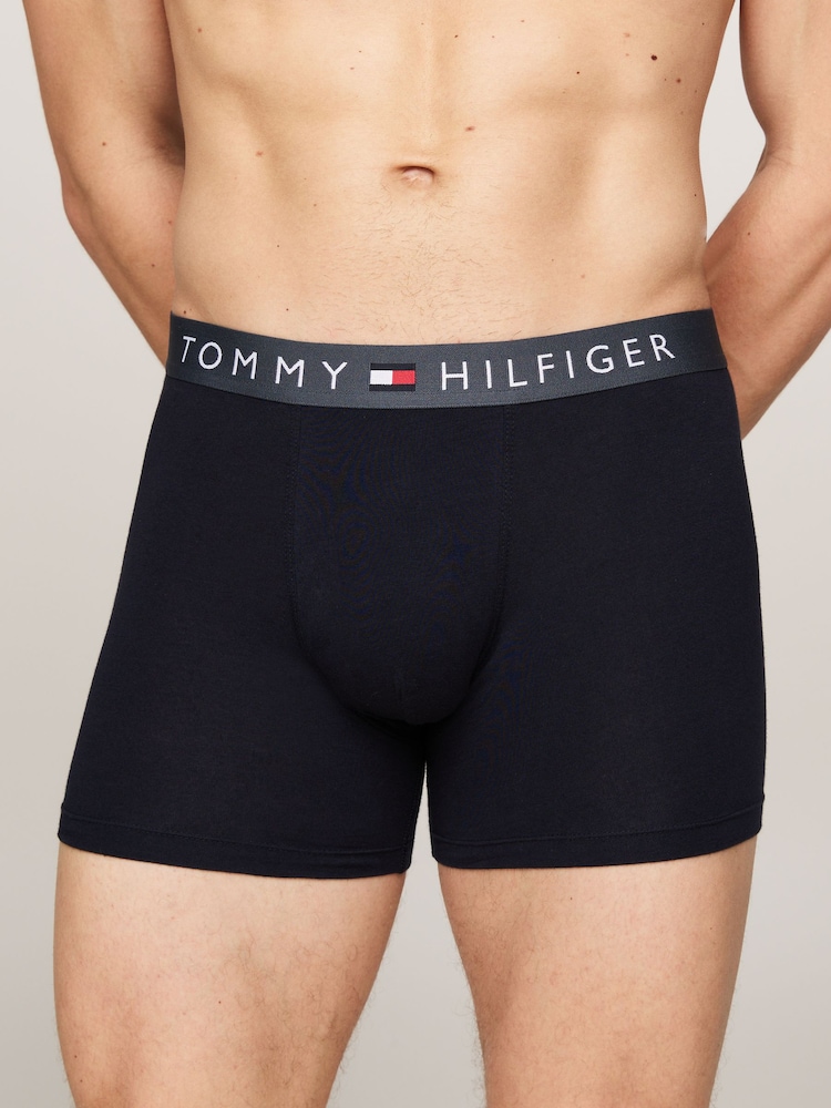 Tommy Hilfiger Blue Waistband Boxer Briefs 3 Pack - Image 7 of 7