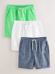 Green/Blue Regular Fit Pull-On Shorts 3 Pack (3-16yrs) - Image 1 of 7