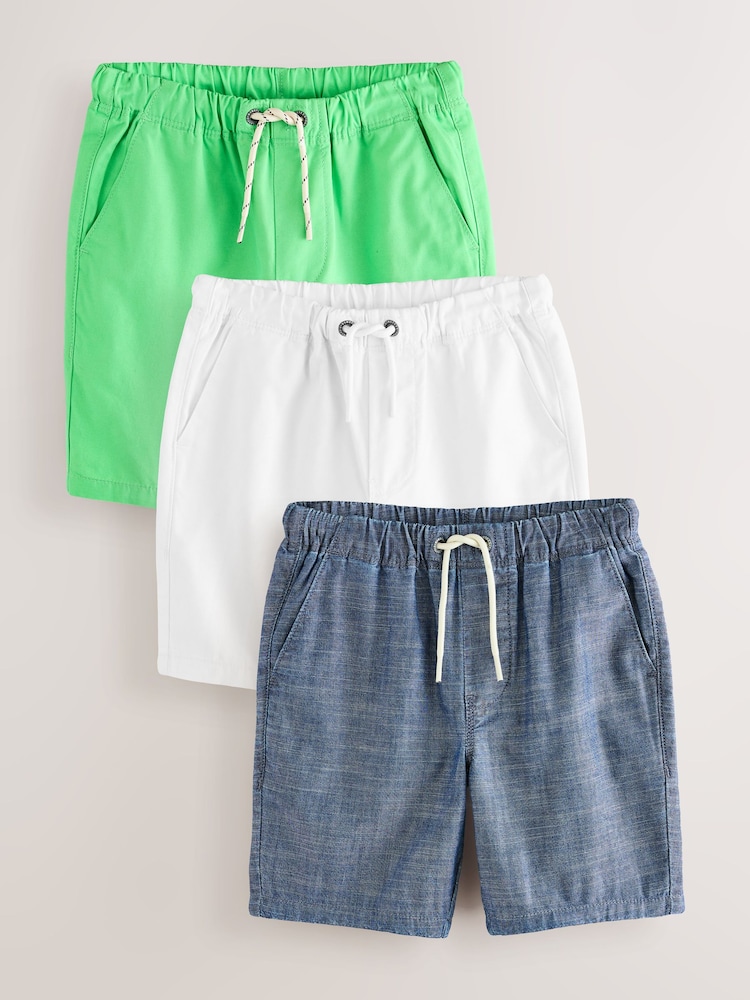 Green/Blue Regular Fit Pull-On Shorts 3 Pack (3-16yrs) - Image 1 of 7