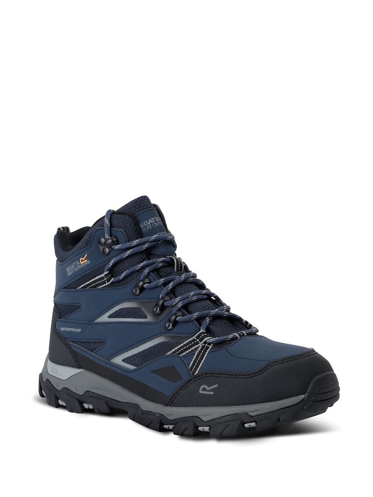 Regatta Blue Mens Holcombe III Mid Waterproof Walking Boots - Image 2 of 6