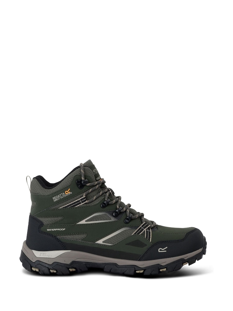 Verde - Botas de senderismo impermeables de media caña Holcombe III de Regatta para hombre - Imagen 1 de 6 Verde - Botas de senderismo impermeables de media caña Holcombe III de Regatta para hombre - Imagen 1 de 6