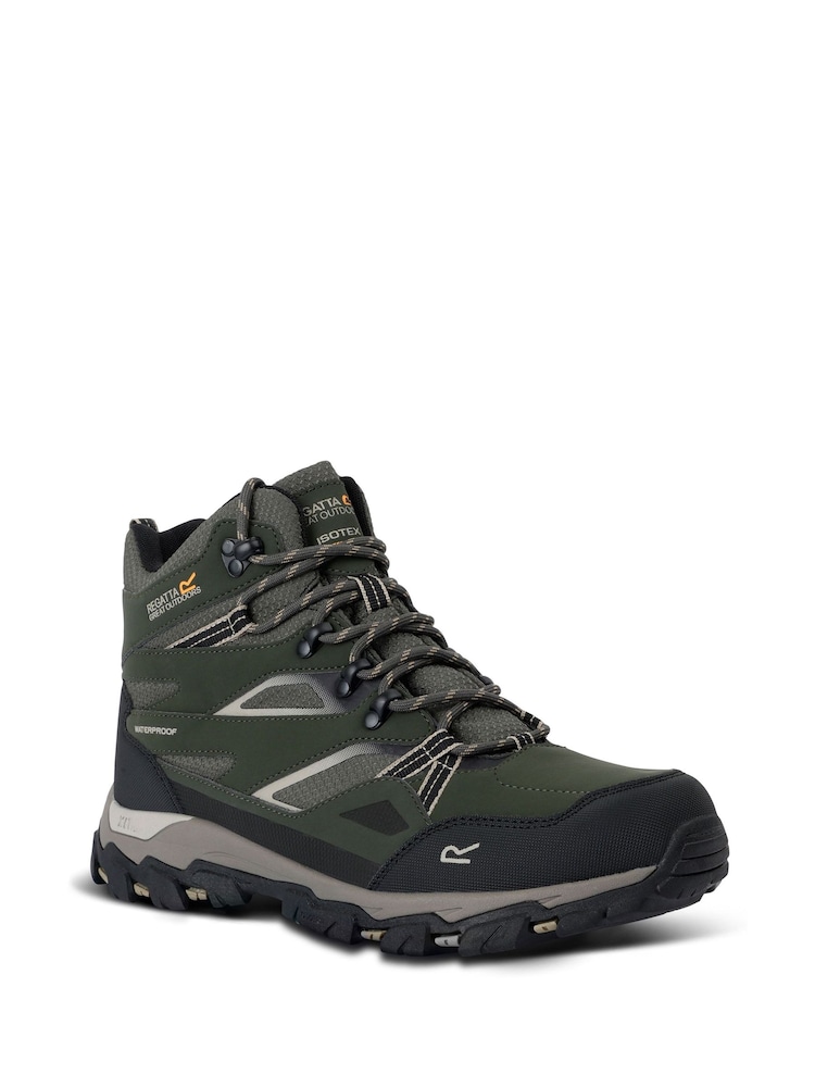 Verde - Botas de senderismo impermeables de media caña Holcombe III de Regatta para hombre - Imagen 2 de 6 Verde - Botas de senderismo impermeables de media caña Holcombe III de Regatta para hombre - Imagen 2 de 6