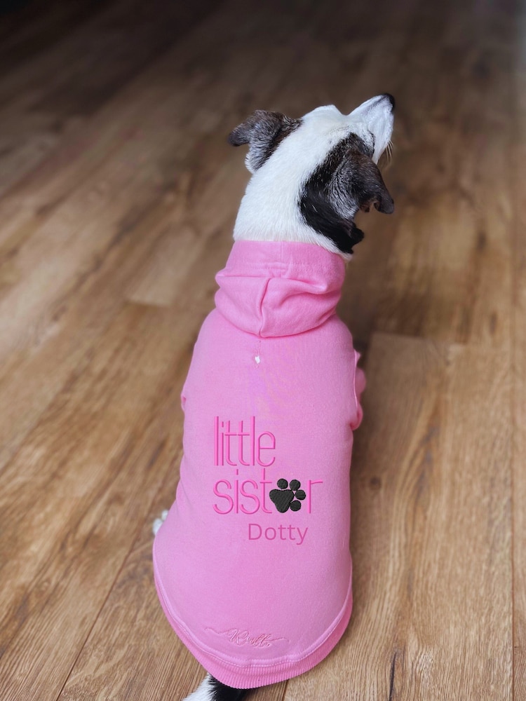Personalised Little Sister Dog 100% Cotton Hoodie by RUFF - Image 1 of 4