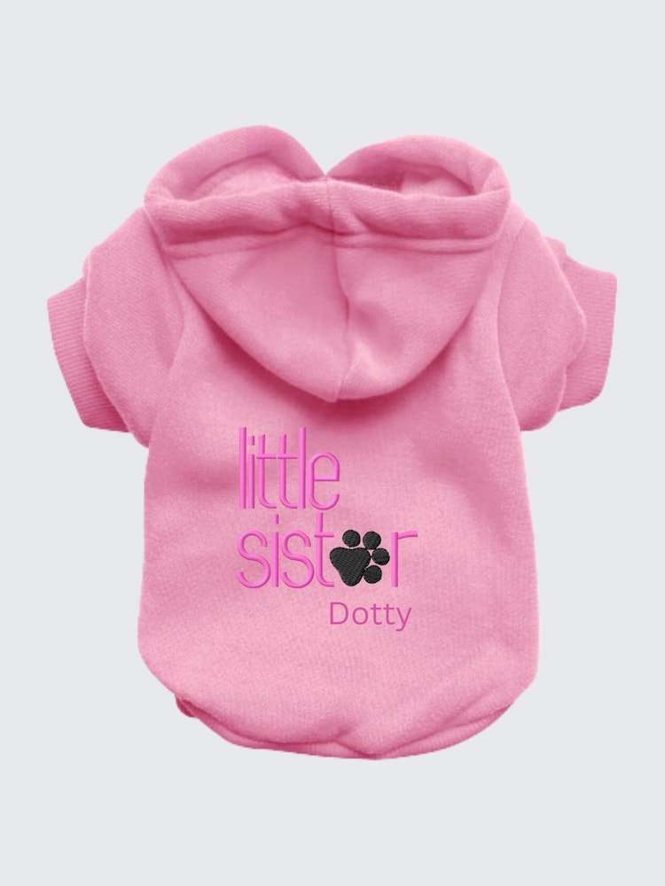 Personalised Little Sister Dog 100% Cotton Hoodie by RUFF - Image 2 of 4