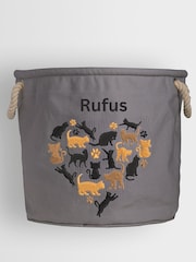 Personalised 100% Cotton Cat Heart Toy Tub by RUFF - Image 1 of 3