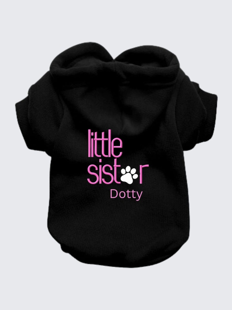 Personalised Little Sister Dog 100% Cotton Hoodie by RUFF - Image 2 of 5