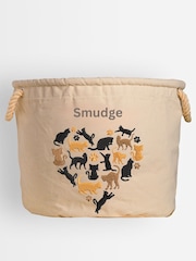 Personalised 100% Cotton Cat Heart Toy Tub by RUFF - Image 1 of 3