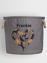 Personalised 100% Cotton Cat Heart Toy Tub by RUFF - Image 1 of 3