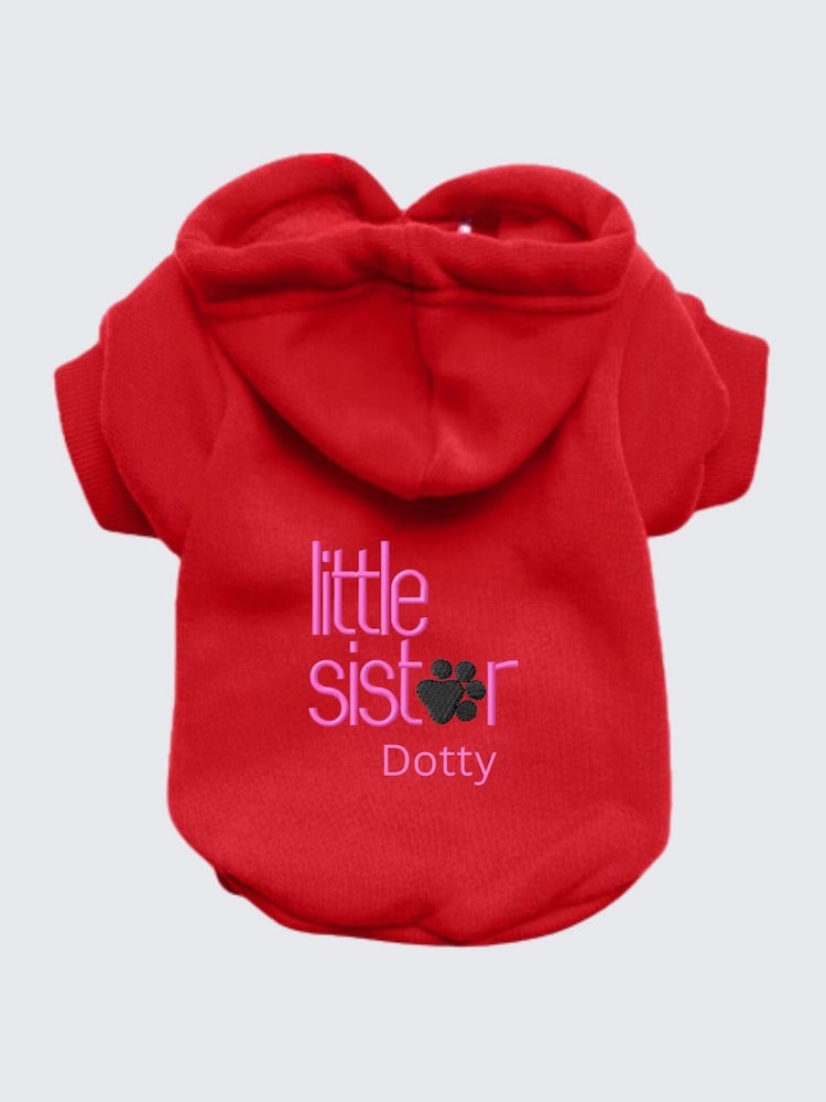 Personalised Little Sister Dog 100% Cotton Hoodie by RUFF - Image 2 of 5