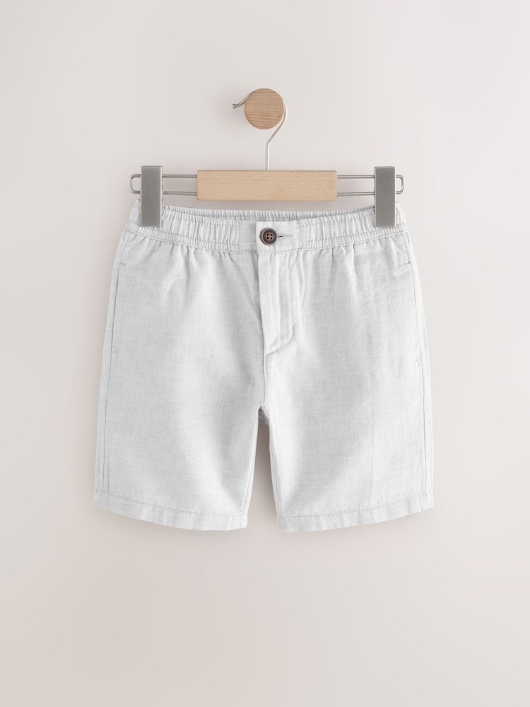 Light Grey Linen Blend Shorts (3-16yrs) - Image 1 of 8