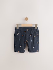 Navy Embroidered Chino Shorts (3-16yrs) - Image 1 of 4