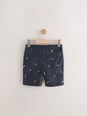 Navy Embroidered Chino Shorts (3-16yrs) - Image 2 of 4