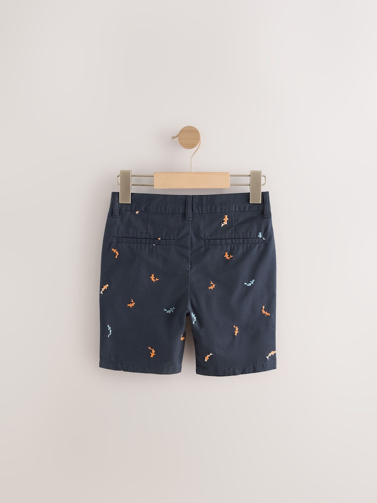 Navy Embroidered Chino Shorts (3-16yrs) - Image 2 of 4